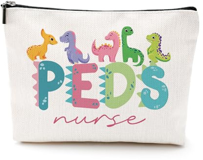 Nurse Gifts Makeup Bag Nurse Accessories for Work Nurse Practitioner Nurse Gifts for Women Pediatric Nurse Dinosaur Cosmetic Bag Rn Gifts for Nurses Nursing Graduation Nurses Week Christmas Birthday