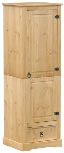 vidaXL Armadio Corona 55x50x170 cm in Legno Massello di Pino, Armadio per Camera da Letto, Armadio da Ingresso, Armadio con cassetto