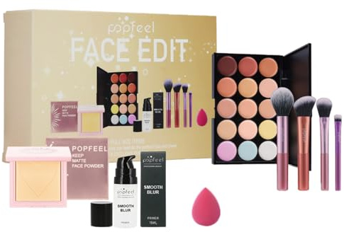FantasyDay Juego de Maquillaje Xmas All in One Makeup Gift Set Incluye Corrector Camuflaje, Brillo de Labios, Brochas, Mascara, Blush, Sombra de Ojos, Delineador - Belleza Cosmético pour Cara y Labio