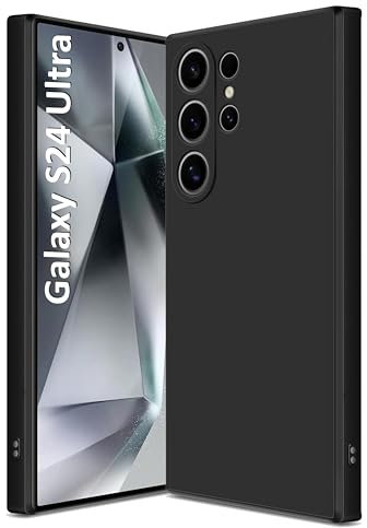 Case Compatible with Samsung Galaxy S24Ultra, Liquid Silicone Gel Rubber Anti-Scratch Case with Soft Microfiber Lining for Galaxy S24 Ultra – Black