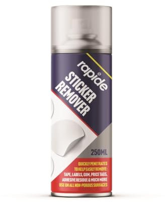 AlezyB 1 x Gum Goo Sticker Remover Aerosol Spray Paint 250ml Gel Label Residue Adhesive Tape Chewing Gum Tar Cleaner, Bathroom, Cars, Glass