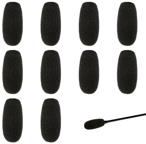 Giantree Schaumstoff Mikrofon Windschutz, 10 Stück Ersatz-Windschutz, Revers Headset Mikrofon Schwamm Mini Schaumstoffabdeckung Schild Schutz für verschiedene Headset