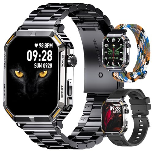 Homailida Montre Connectée Homme, avec Téléphone, écran HD 1.95'', 100+ Modes Sportifs, Montre Sport Homme, Comptage de Pas, Mesure de Distance, Fonction FR Cardiaque, Compatible Android/iOS, Noire