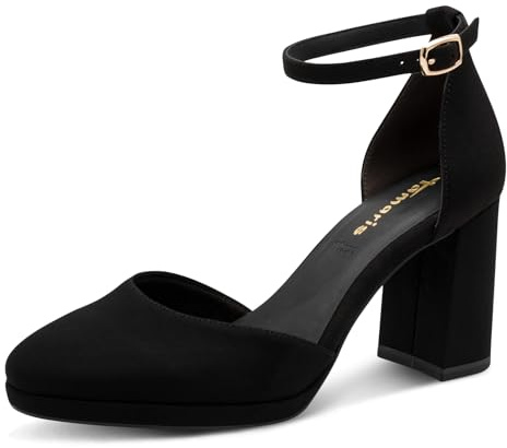 Tamaris Damen Pumps Vegan schwarz 38