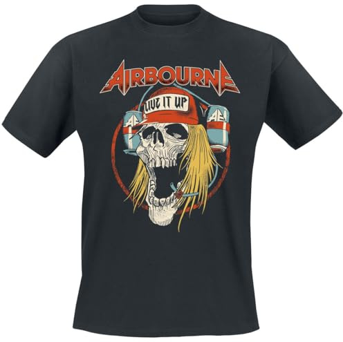 Airbourne Live It Up Männer T-Shirt schwarz XXL 100% Baumwolle Band-Merch, Bands