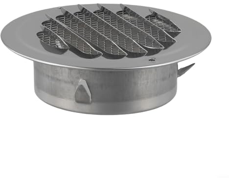 Cubierta de rejilla de ventilación circular, cubierta de metal de rejilla de ventilación redonda plana de acero inoxidable, promueve la circulación del aire, para residencial, comercial (100 mm)
