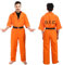 SINSEN Orange Prisoner Costume Jumpsuit Prison Convict Costume Inmate Jail Criminal Outfit Orange Robber Boiler Suit Overalls Halloween Fancy Dress for Adults Men Women (Large)