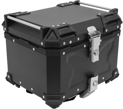 ARBGO Bauletto Per Moto In Lega Di Alluminio, Custodia Imperabile Con Lucchetto Di Sicurezza E Fodera In Pelle, Per Riporre Caschi, 45L