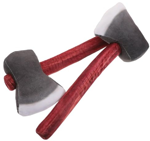 PRETYZOOM Hache Factice en Peluche 2 Pièces, Accessoires de Carnaval | Texture Douce et Lisse, Décor de Bureau ou Coin Jeux, pour Adultes et Garçon et Filles, Farces et Cosplay