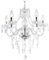 T&S 5 Light Chandelier,Pendant Lamp,Chrome,Clear.Acrylic Bedroom Living Room Ceiling Light … (Chrome) (Clear) (200)