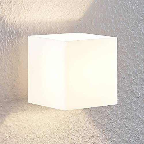 Lindby Wandleuchte, Wandlampe Innen Nanda (Modern) in Weiß aus Glas (1 flammig G9) - Wandstrahler Wandbeleuchtung Schlafzimmer/Wohnzimmer Wohnzimmerleuchte