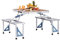Best Goods Alu Camping Set Tisch Stuhl, koffertisch, campingtisch klappbar mit stühlen Vier Personen, Camping tischset mit Schirmhalterung, Camping sitzgruppe mit Tisch