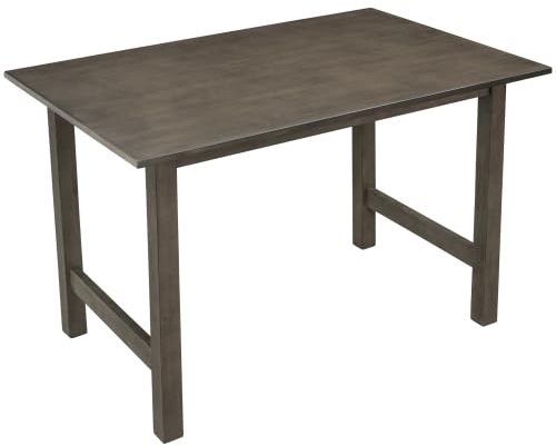 MNSSRN Rectangular Solid Wood Dining Table, European Style Dining Table Particleboard Dark Wood with Beech Wood Grain Finish for Living Room Kitchen,B