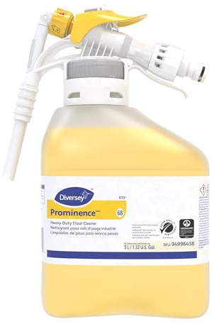 Diversey 94996458 Prominence Heavy Duty Floor Cleaner, Commercial Strength No Rinse Formula with Citrus Scent, Ready-to-Dispense (RTD) Liquid Concentrate, 5-Liter