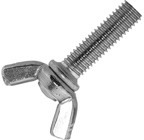 Techtanium Flügelschrauben M6 x 10 mm [amerikanische Form] aus Edelstahl A2 (20 Stück) | Versch. Größen & Verpackungseinheiten verfügbar | Schmetterlingsschrauben | Fluegelschrauben | ähnl. DIN 316