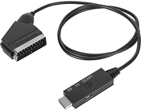 HDMI-auf-Scart-Kabel, HDMI-auf-Scart-Konverter-Adapter HDMI-auf-Scart-Videoadapter, für Fernseher, VHS, Videorecorder, DVD-Recorder