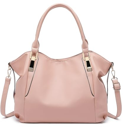 Miss Lulu Women's Tote Bag, Soft PU Leather Shoulder Bag, Fashion Large Handbag for Working Ladies, Simple Elegant for Office Travel School Library Shopping