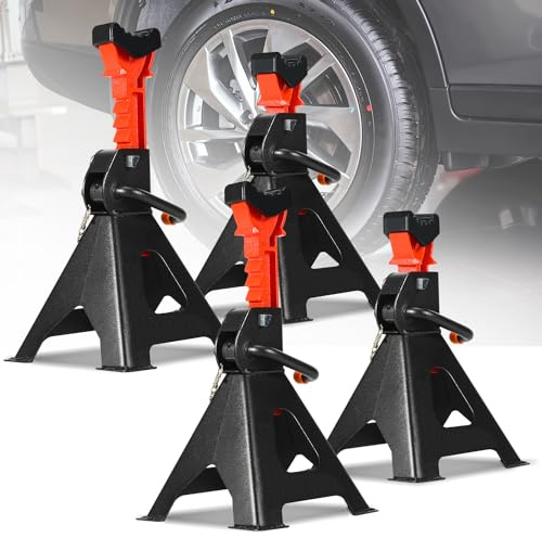 Joparri Automotive - Juego de 4 caballete de apoyo para caravanas, para gato hidráulico, base de apoyo, altura regulable, acero 3000 kg