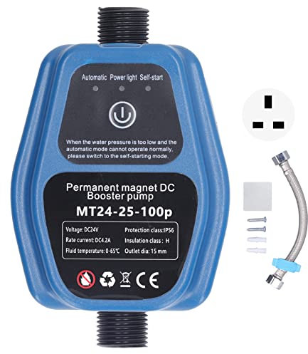 100W 24V Automatic Intelligent Sensing Domestic Water Booster Pump, 25L/min, Kitchen & Shower Hot Water Booster Pump for 100-240V