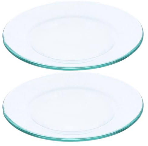 VINTORKY 2piezas Plato de Vidrio Transparente para Calentador de Cera y Aromaterapia Reutilizable Fácil de Limpiar y Resistente Bandeja de Reemplazo para Lámpara de Aceite