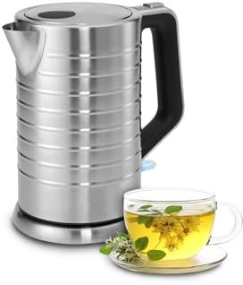 Wintem Bollitore Elettrico per Acqua in Acciaio Inox 1,7L - Ideale per Preparare Bevande Calde come Thè o Tisane in Modo Comodo e Veloce - Coperchio di Sicurezza con Blocco e Interrutore - 220–240V