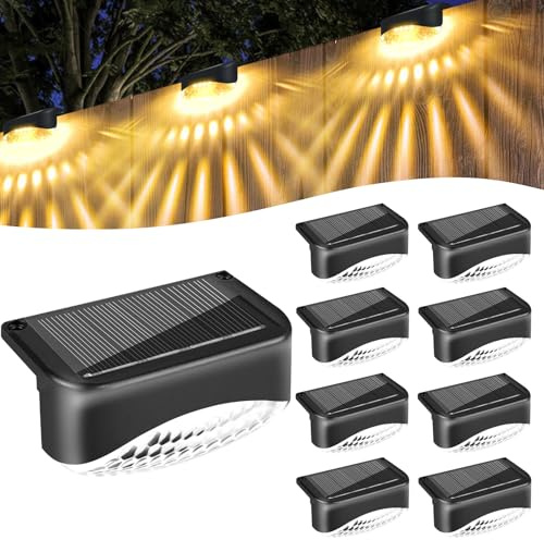 Bzavor Solarlampen für Außen Garten,8 Stück IP65 Wasserdichte Solarleuchten Garten Deko,Zaunbeleuchtung Solar,Led Gartenleuchten,Balkonbeleuchtung Lampe Outdoor