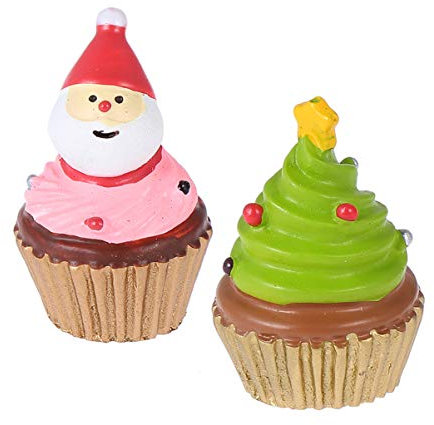 HAWILLOSCH 2piezas Decoraciones para Pasteles Resina Figura De Cupcake Decoración De Escritorio para Manualidades Creativas Adorno De Cupcake para Tarta