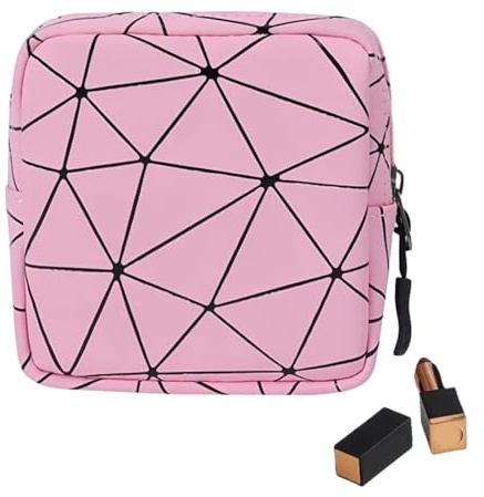 YAZWUR Bolsa portátil para compresas femeninas, neceser de período con cremallera, ideal para mujeres, adolescentes, niñas y señoras (rosa)