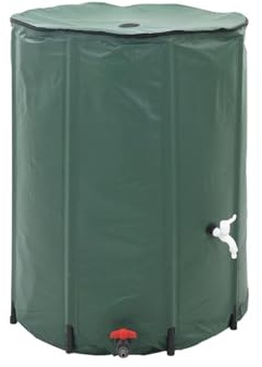 Serbatoio pieghevole per acqua piovana, serbatoio da 750 litri in PVC con rubinetto e tubo, sistema di raccolta acqua pioggia con filtri integrati e valvola di sicurezza per giardino, lavaggio auto e