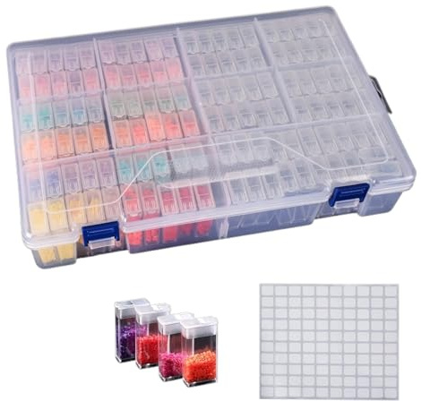 Compatible For 1Pcs124 Grid 5D Diamond Painting Storage Box Embroidery Tool Accessories