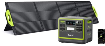 FOSSiBOT F2400 Bärbar Kraftstation 2048Wh LiFePO₄, Solgenerator med 200W Solpanel, 2400W AC-utgång 230V Power station, 13 Uttag, Supersnabb Laddning, Nödström, Husbil, Camping, Utomhus