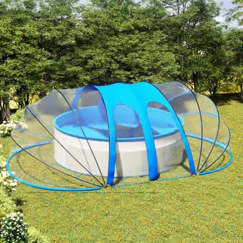GeenYuu Dôme de Piscine Ovale 620x410x210 cm en PVC avec Fibre de Verre, Protection hivernage antipoussière, Couverture Piscine pour Bassin Hors Sol, Isolation Thermique