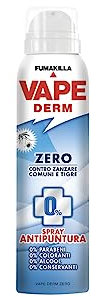 Vape Derm Zero, Spray Antipuntura, Repellente Zanzare per Adulti e Bambini, Protegge da Zanzara Comune e Tigre per 4-5 Ore e da Zecche per 2 Ore, Senza Alcool, Parabeni, Coloranti, Conservanti, 100ml
