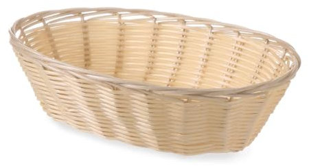HENDI Brotkorb, Oval, kleine Größe, Brotmulde, Brötchenkorb, 225x130x(H) 55mm, Polyrattan