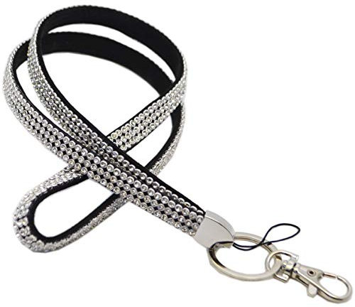 Schmalz® Schlüsselband | glitzernden Strass Steinen | Bling Rhinestone (Silber)