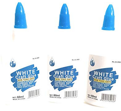 ASPIR E White Art and Craft PVA Glue 60ml-Home School Office USE -3 PVA GLE Bottles