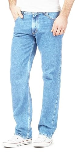 Mens Denim Basic Jeans Cotton Original Plain Straight Leg Heavy Duty Denim Basic Washed Jean Classic Designer Fit Casual Work Wear Zip Fly Belt Loop Pants Pocket Trousers Bottoms(Light Blue, 38/29)