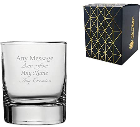 Personalised Engraved 6.5oz Whiskey Glass, Gift Boxed, Personalise with Any Name and Message, Perfect for Any Occasion