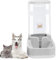 meleg otthon Automatischer Futter und Wasserspender für Katzen und Hunde, 3.8 L Futterautomat und Wasserspender im Set,Hund Schüssel Wassertränke (3.8L Grau Haustiertränke)