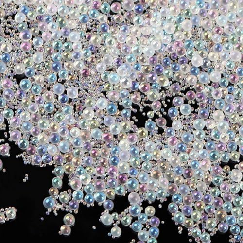 OLYCRAFT 210g 1~3mm Perline A Bolle In Resina Micro Perline Caviale Gocce D'Acqua Iridescenti Perlina A Bolle Piccole Perla di Vetro per La Lavorazione Della Resina E Le Arti