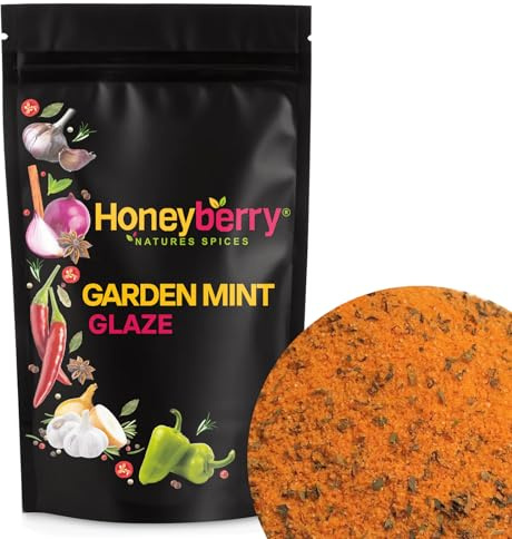Garden Mint Glaze 100g - BBQ Rubs and Seasoning for Meat Chicken Beef Pork Lamb Fish Burger Sausage Cheese Vegetable Tofu - All Purpose Dried Spices Powder Blend - Mixed Barbecue Rub Grill Marinade