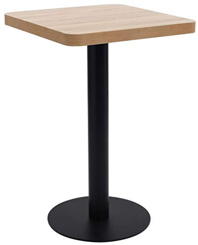 vidaXL Bistrotisch für 2 Personen Bartisch Bartresen Stehtisch Esstisch Tisch Tresentisch Küchentisch Partytisch Hellbraun 50x50cm MDF