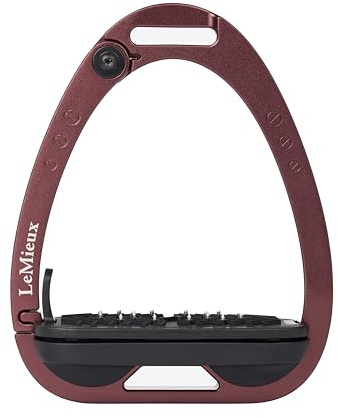 LeMieux Vector Control Stirrup - New Generation - Spring Loaded Hinged Arm - Cross Track Grip Surface - Auburn