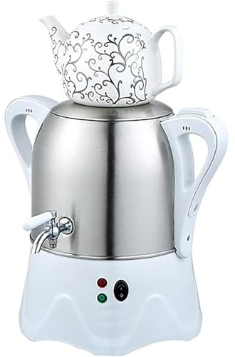 Tetera Turca Eléctrica 2000W, Tetera De Acero Inoxidable 3L, Samovar Eléctrico Con Protección Para Mantener Caliente, Hervir-Secar Con Tetera De 1 Litro De Capacidad Para Café, Té Perfumado, Té Turco