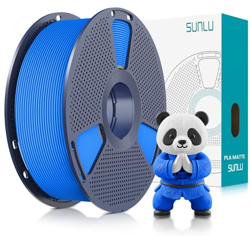 SUNLU Filamento PLA opaco 1,75 mm, filamento per stampante 3D con superficie opaca, filamento Neatly Wound, facile da usare, bobina di filamento PLA da 1 kg per stampante 3D FDM, colore blu piccolo