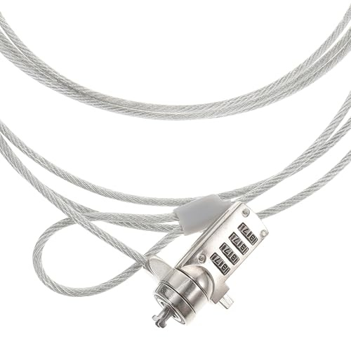 ADOCARN Verrou pour Ordinateur Portable 1,8 M en Plastique Anti-Coupe, Câble Antivol Code à Chiffres Réinitialisable, Adapté pour Usage Professionnel et Scolaire