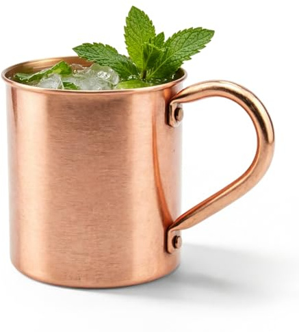 Nimblyne 450ML Kupferbecher reines Kupfer: Moscow Mule Becher, Klassischer Ayurveda Trinkbecher, 450 ml Kupferbecher, für Cocktails und kalte Getränke, Kupferfarbe, für Party und Bar