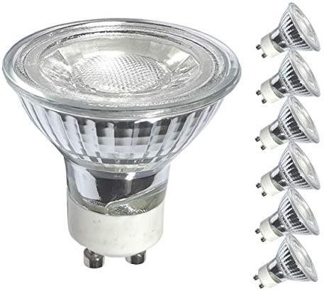 Foco Led Gu10 Cob 220v 35w 40w Equivalente A Bombilla Halógena 3000k Luz Blanca Cálida 3w 400lm Haz De 38 Grados Reflector De Inundación Luz Empotrable No Regulable 6PCS