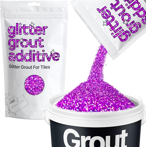 Hemway Purple Holographic Glitter Grout Additive 100g | for Adding Sparkle to Kitchen & Bathroom Tiles, Enhance Your Indoor Grouting Projects with a Durable Sparkly Effect
