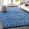 JONATHAN Y Marokkanischer Hype Boho Vintage Diamond Area Rugs, Polypropylene, 240 X 300 cm, Blue/White